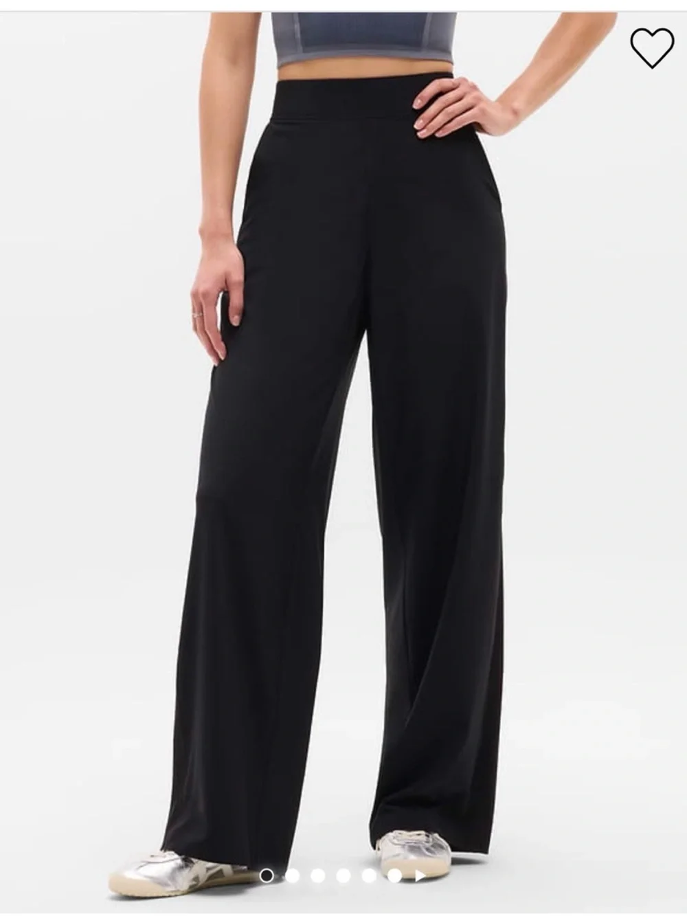 Athleta Black Wide-Leg Pull-On Pants